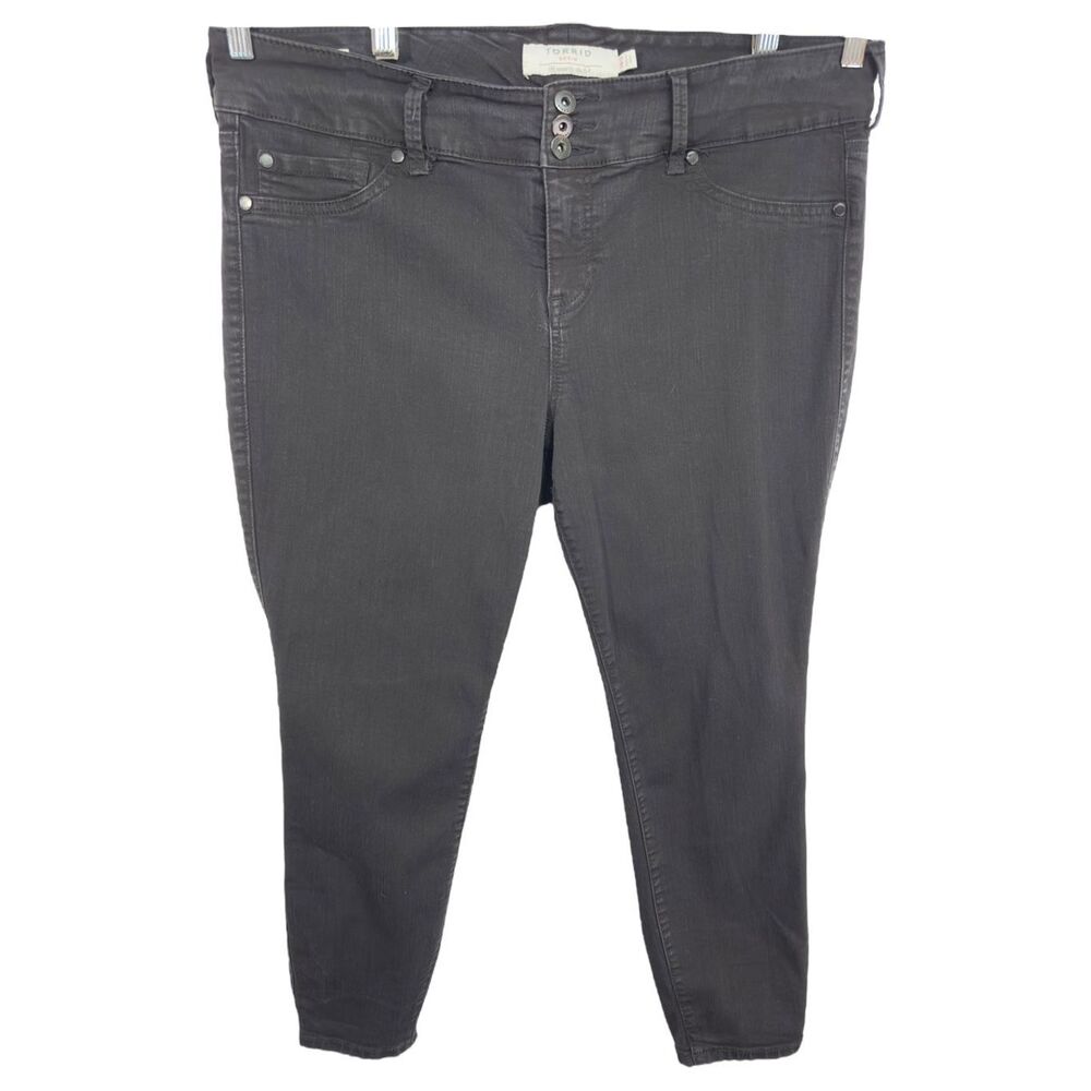 Torrid Plus Size 18S Jeans Petite Mid Rise Skinny ‎ Black Stretch Denim 796